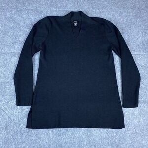 Eileen‎ Fisher Shirt Womens Small Black Wool Career Casual Tunic